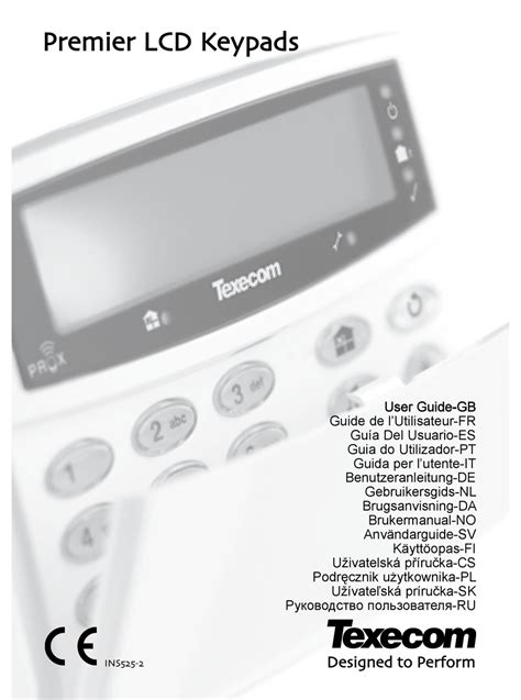 Page 20 button to toggle each option on or oﬀ. . Texecom premier elite engineer manual